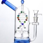 glass DNA bong with colorful helix design