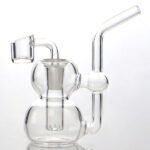 compact recycler glass bong with water circulation