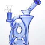 Recycler glass bong with donut design and water-cycling system