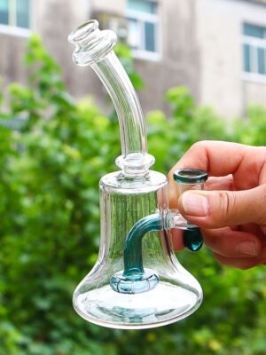 Bent Neck Showerhead Perc Glass Bell Dab Rig