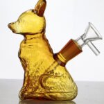 Cute dog glass bong with compact design