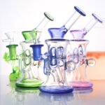 small glass bong with water-cycling and precision bubbling