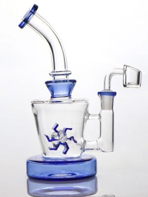 Glass Blue Windmill Dab Rig