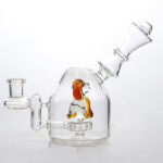 dog glass bong with inner puppy sculpture in chamber