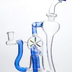 windmill glass bong with colorful spinning turbine and water recycler