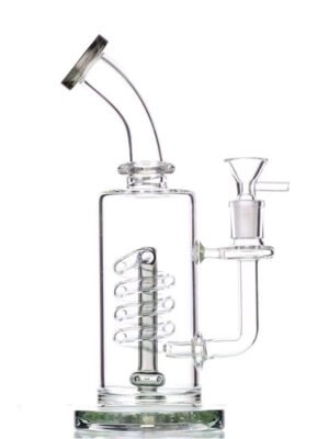 Spiral Coil Glass Bong with percolator for smooth filtered hits
