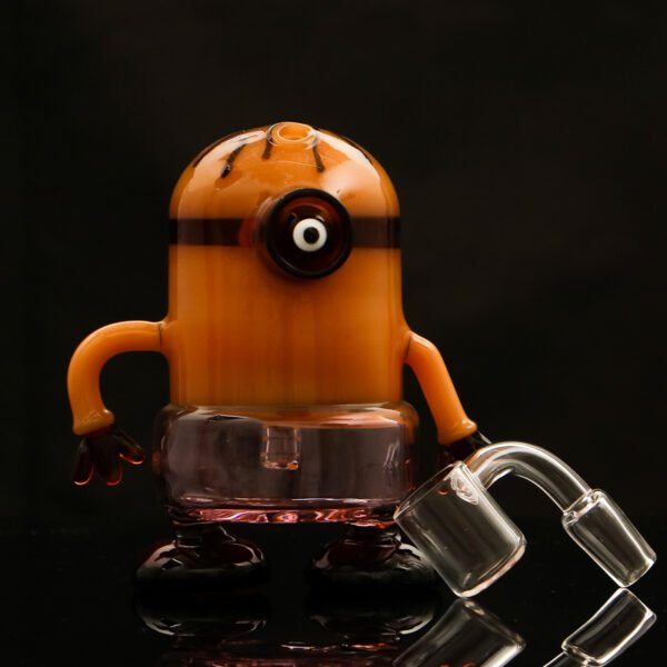 粉色 Funny Cartoon Glass Bong with Hand-Blown Character Shape