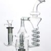 Blue Spiral Recycler Glass Dab Rig