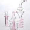 Blue Spiral Recycler Glass Dab Rig