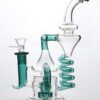 Blue Spiral Recycler Glass Dab Rig