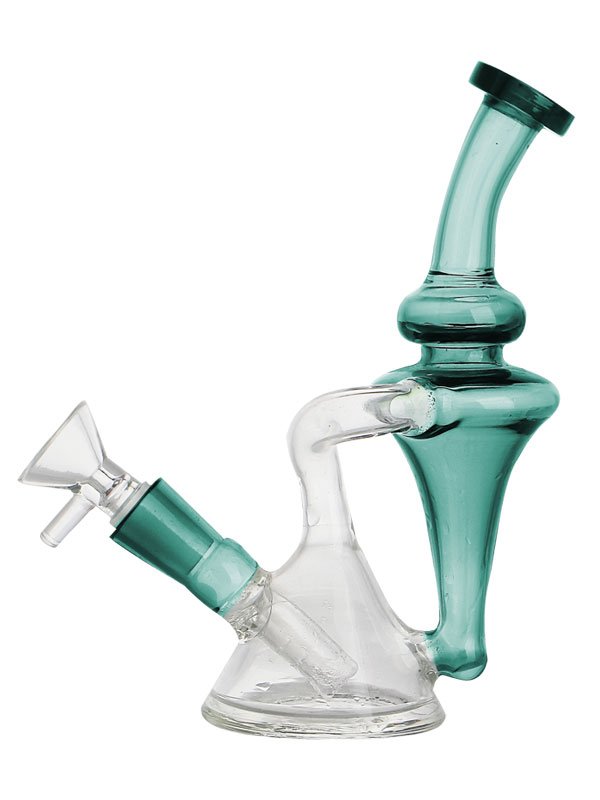 600x800-1 Compact Recycler Glass Bong with Water Filtration | Beginner Friendly Glass Water Pipe