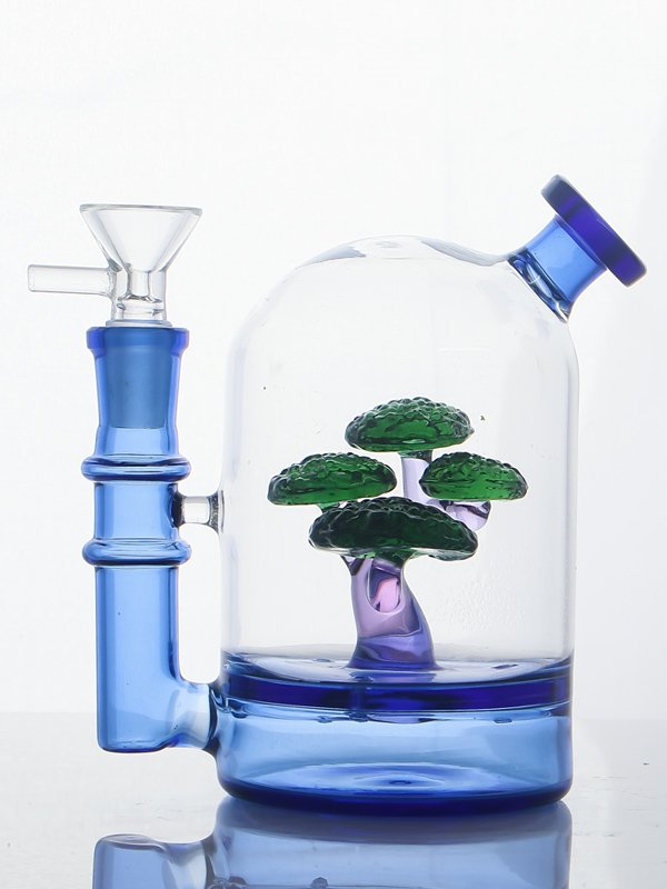 600x800-1 Handcrafted bonsai tree glass bong with artistic landscape design and premium borosilicate glass