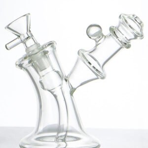 600x800-1 Unique angled borosilicate glass bong with compact water filtration design