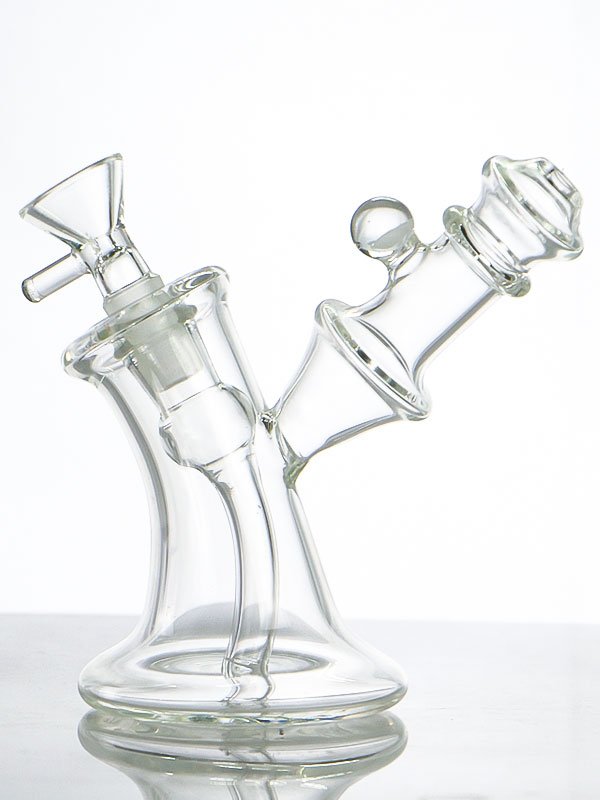 600x800-1 Unique angled borosilicate glass bong with compact water filtration design