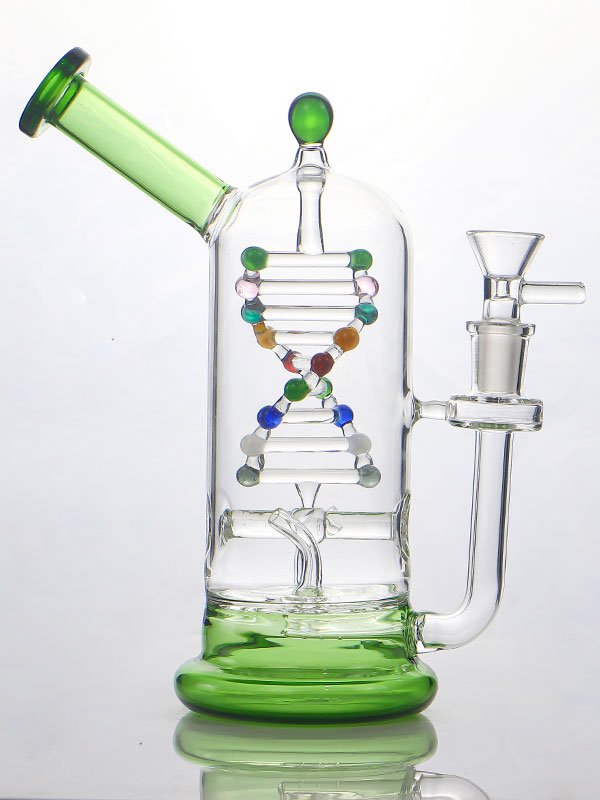 600x800-2 10" DNA Helix Glass Bong – Scientific Borosilicate Water Pipe with 14mm Bowl