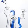 10 Inch Blue Windmill Recycler Glass Bong with Borosilicate Glass and 14mm Bowl
