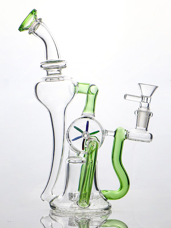 10" Windmill Recycler Glass Bong – Premium Borosilicate Water Pipe with 14mm Bowl