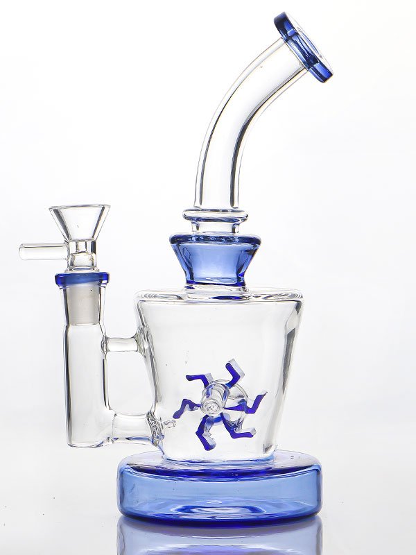 600x800-3 8.5" Blue Windmill Perc Glass Bong – Thick Borosilicate Water Pipe with 14mm Bowl