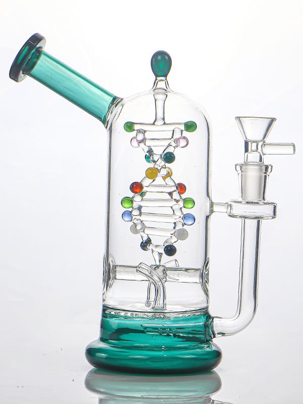 600x800-3 10" DNA Helix Glass Bong – Scientific Borosilicate Water Pipe with 14mm Bowl
