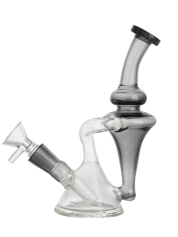 600x800-3 Compact Recycler Glass Bong with Water Filtration | Beginner Friendly Glass Water Pipe