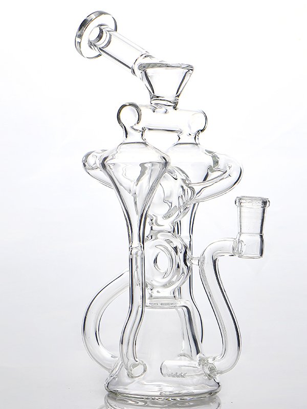600x800-3 Premium artistic recycler glass bong with multi-chamber water filtration and borosilicate glass