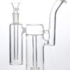 Premium dual chamber glass bong with double water filtration and borosilicate glass construction