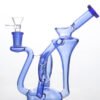 600x800-3 Blue recycler glass bong with premium borosilicate glass and advanced water filtration