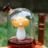 Amber Mushroom Glass Bong – Handcrafted Scenic Borosilicate Water Bong