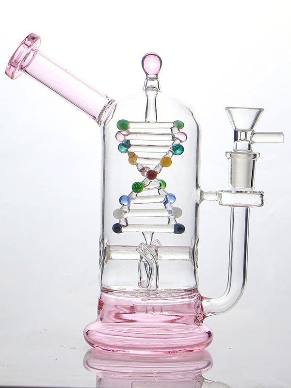 600x800-4 10" DNA Helix Glass Bong – Scientific Borosilicate Water Pipe with 14mm Bowl