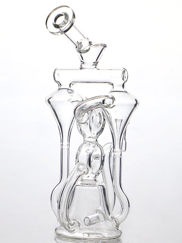 600x800-4 Premium Recycler Glass Bong – Artistic Multi-Chamber Borosilicate Water Bong