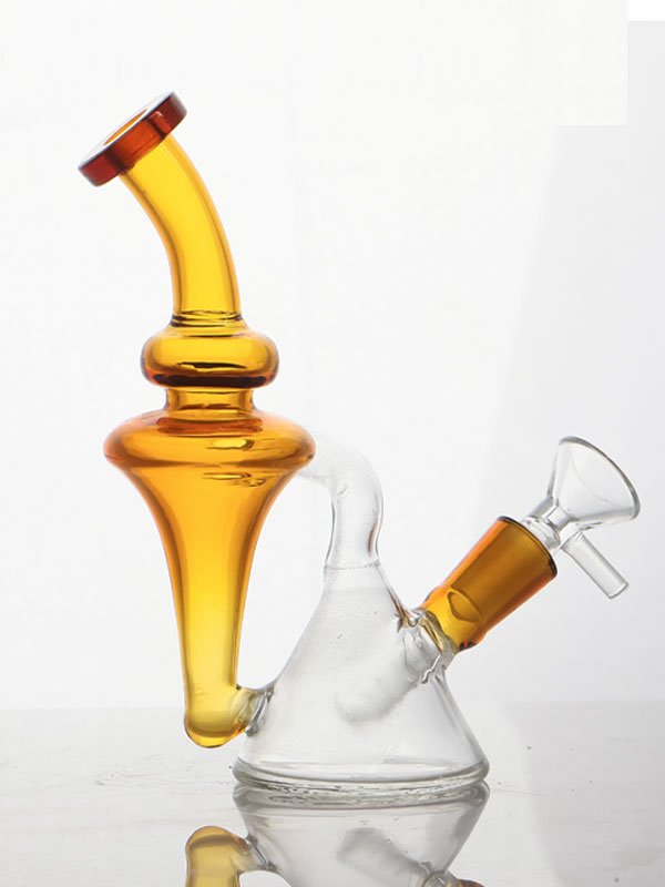 600x800-5 Compact Recycler Glass Bong with Water Filtration | Beginner Friendly Glass Water Pipe