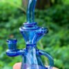 Blue Vortex Recycler Glass Bong – Compact Water Filtration Bong for Beginners