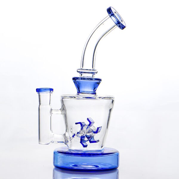 800x800-1 Blue Windmill Perc Glass Bong with Thick Borosilicate Glass and 14mm Joint