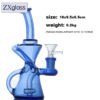 Blue Vortex Recycler Glass Bong – Compact Water Filtration Bong for Beginners