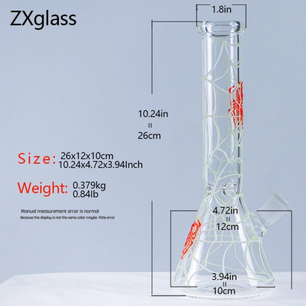 Glow-in-the-Dark Spider Web Glass Bong – Premium Halloween Beaker Bong