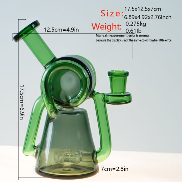 Premium Spiral Recycler Glass Bong – Artistic Borosilicate Water Bong