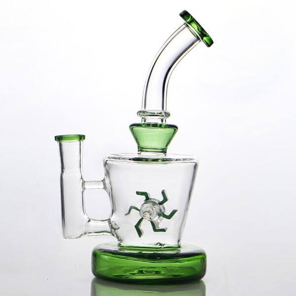 800x800-6 8.5" Blue Windmill Perc Glass Bong – Thick Borosilicate Water Pipe with 14mm Bowl