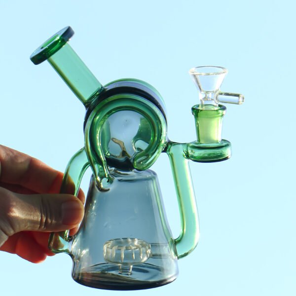 Premium Spiral Recycler Glass Bong – Artistic Borosilicate Water Bong