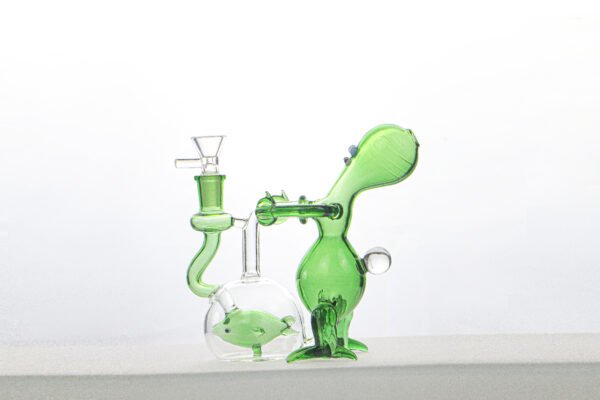 IMG_0585 8" Aquarium Glass Bong – Handcrafted Fish Design Water Pipe with 14mm Bowl