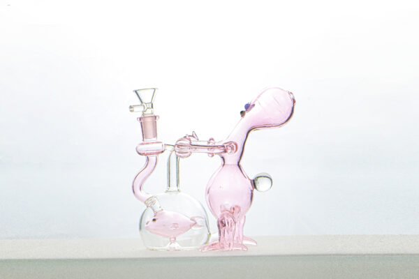 IMG_0603 8" Aquarium Glass Bong – Handcrafted Fish Design Water Pipe with 14mm Bowl