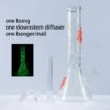 Glow-in-the-Dark Spider Web Glass Bong – Premium Halloween Beaker Bong