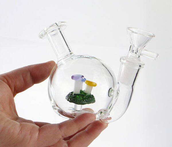 Mini Scenic Mushroom Water Bong – Premium Borosilicate Glass