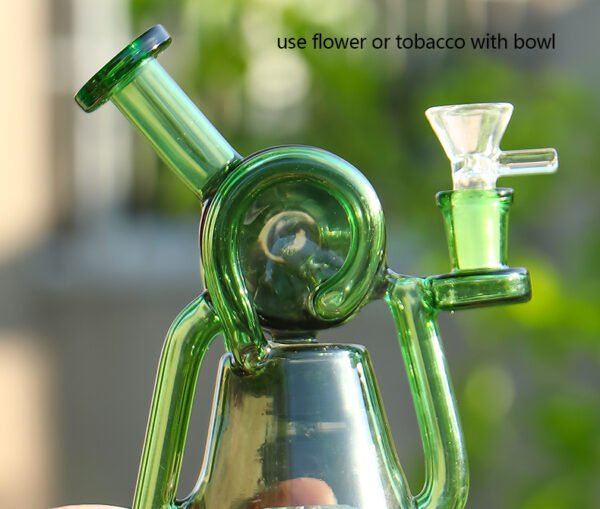 Premium Spiral Recycler Glass Bong – Artistic Borosilicate Water Bong